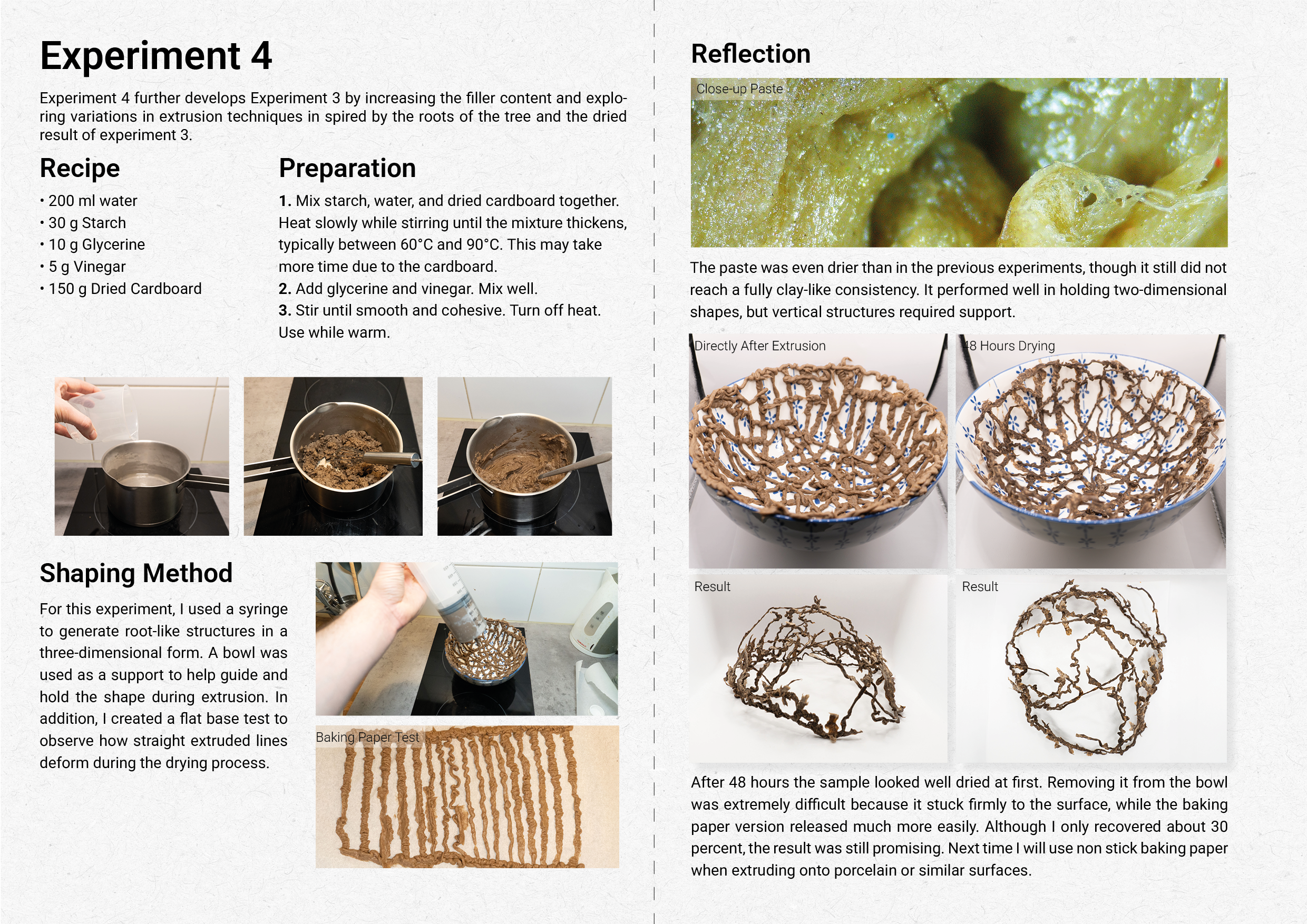 Prepared pieces of recycled cardboard